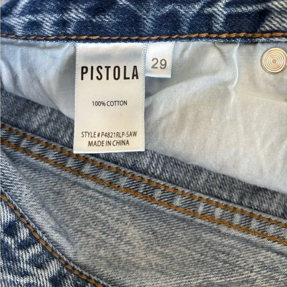 Pistola Blue Jean Shorts Distressed Cut Off